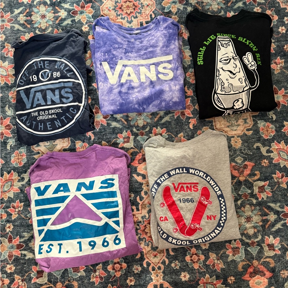 Vans Men's Long Sleeve Tee shirts lot of 5 (small and x-small)